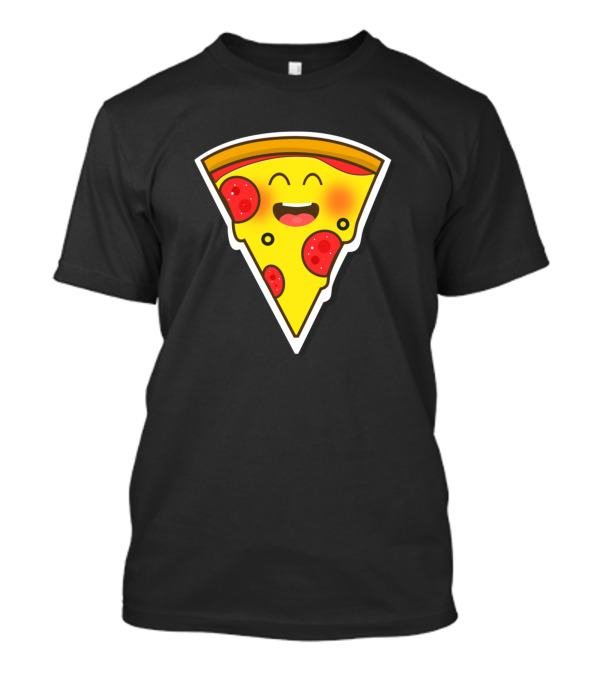 Smiling Pepperoni Pizza Slice With Cute Facial Expression T-Shirt