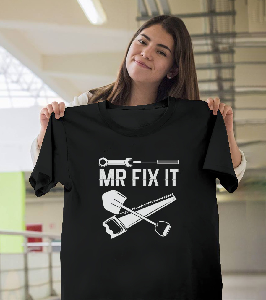 Dad Child Mr Fix It Wrench Saw Shovel Tools T-Shirt