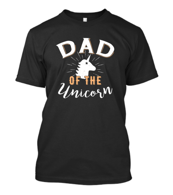 Dad Of The Unicorn Star Emoji Head Image T-Shirt