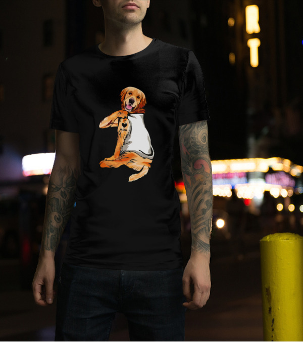 I Love Mom Tattoo Golden Retriever Mot T-Shirt