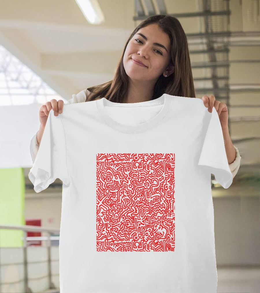 Keith Haring Abstract Red T-Shirt