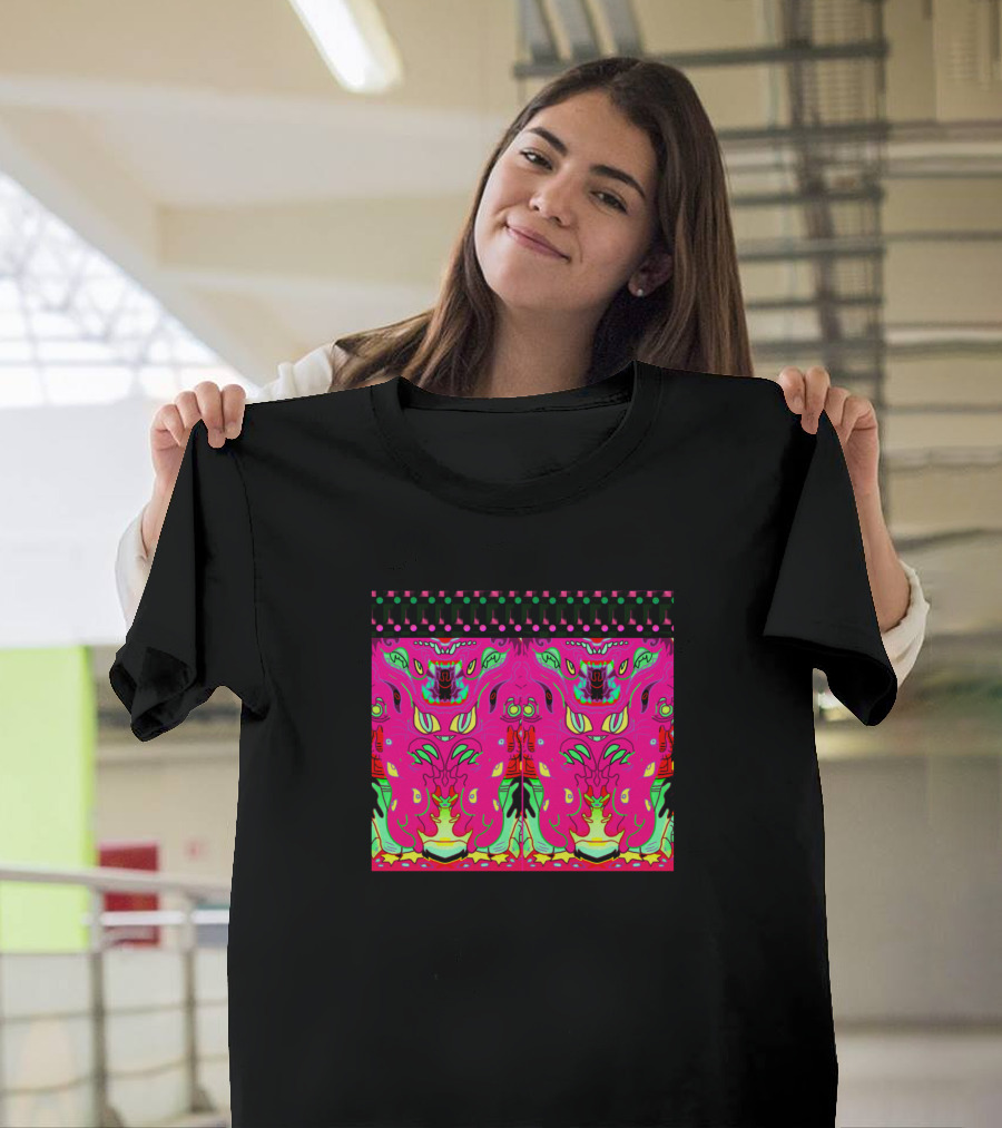Bunny Apparition Psychedelic Neon Symmetry T-Shirt