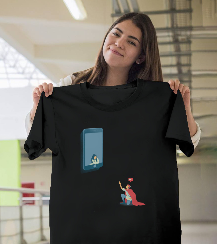 Digital Love Superhero Messaging Connection T-Shirt