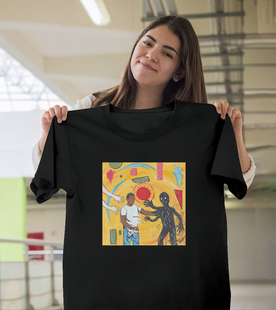 Let Things Go Abstract Figure with Colorful Shapes and Shadows T-Shirt