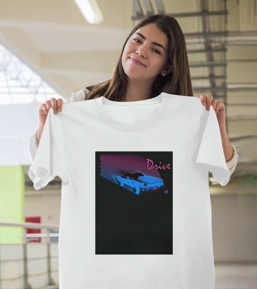 Drive Retro Neon Car Aesthetic T-Shirt