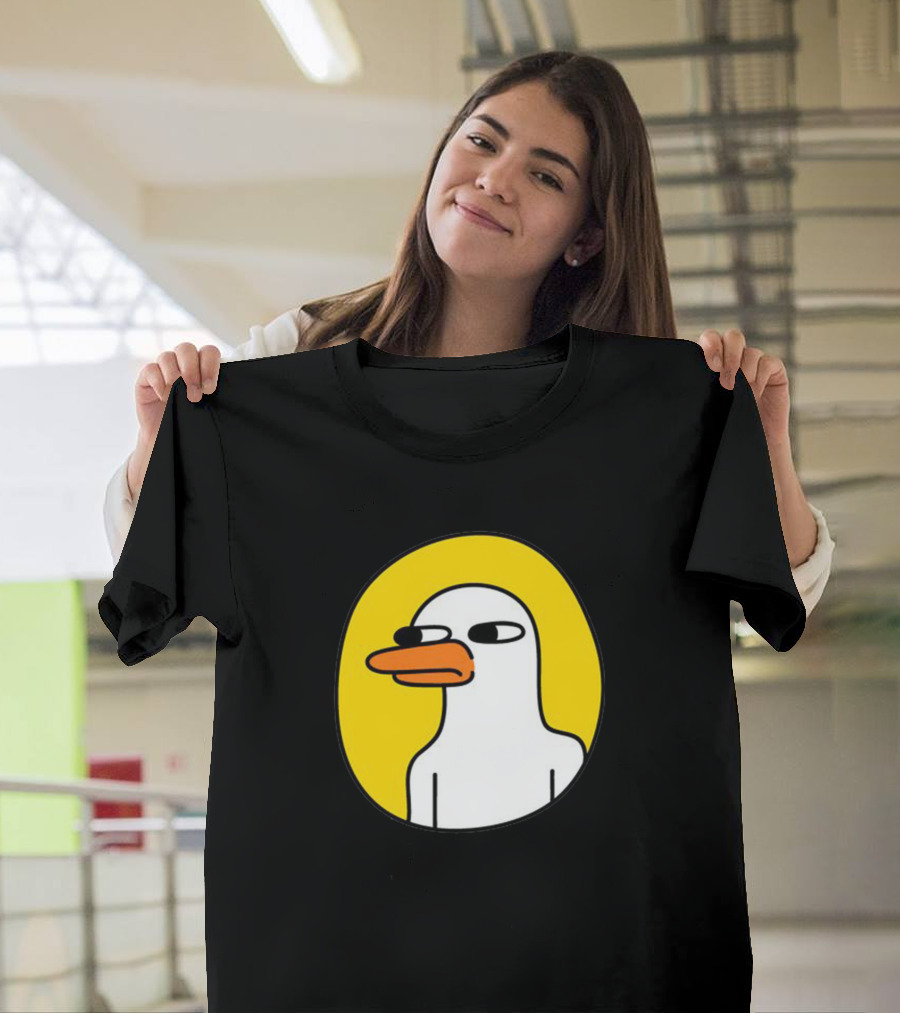 Duck Cartoon Saucy Meme Yellow Background T-Shirt