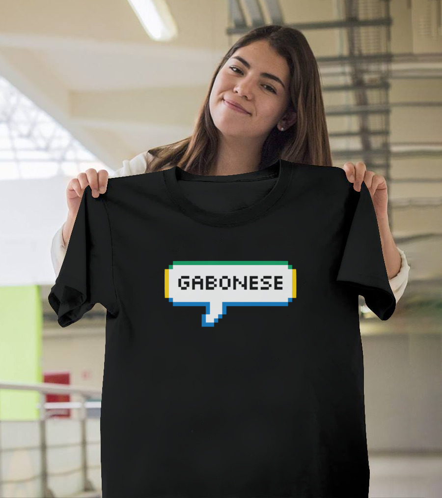 Gabonese Gabon Pixel Speech Bubble T-Shirt