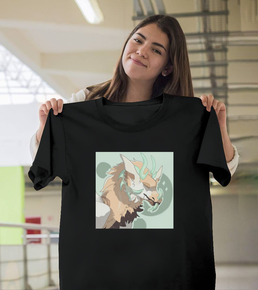 Horned Dragon Fantasy Creature with Pastel Accents T-Shirt