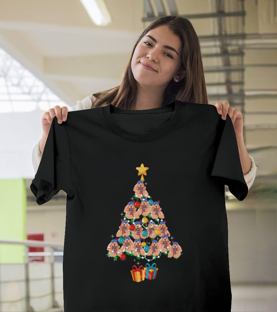 Spaniel Dog Christmas Tree with Ornaments and Gifts T-Shirt