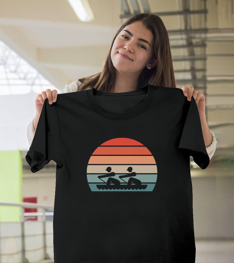 Rower Retro Rowing Rowing Boat Vintage Sunset T-Shirt