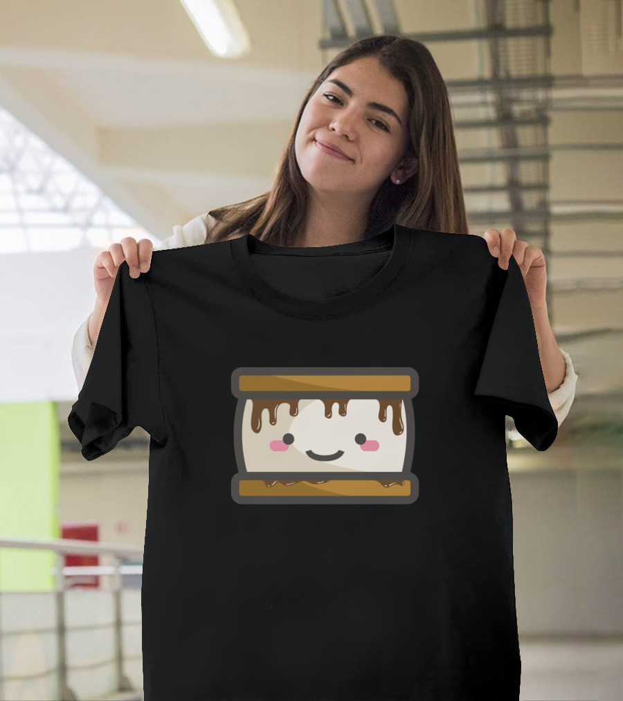 Snack With S'more Cute Marshmallow Face T-Shirt