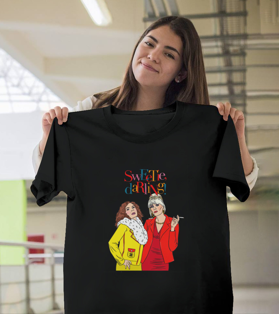Sweetie Darling Fashion Icons with Colorful Text and Cigarette T-Shirt