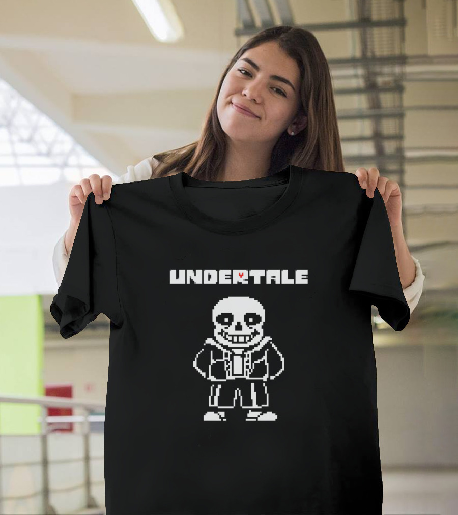 Undertale Sans Pixel Art with Heart T-Shirt
