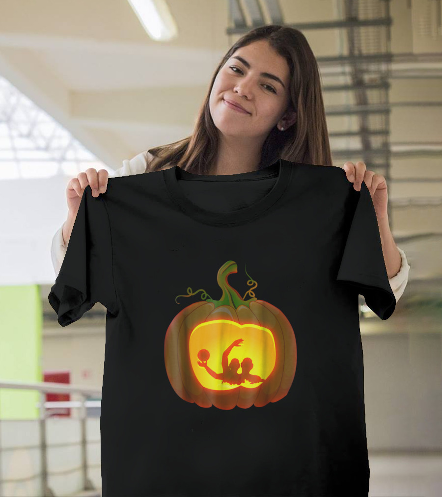 Water Polo Players in Pumpkin Carving T-Shirt