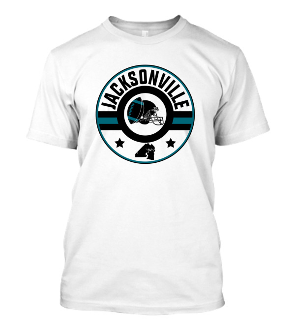 Jacksonville Football Fan Logo Helmet Stars T-Shirt
