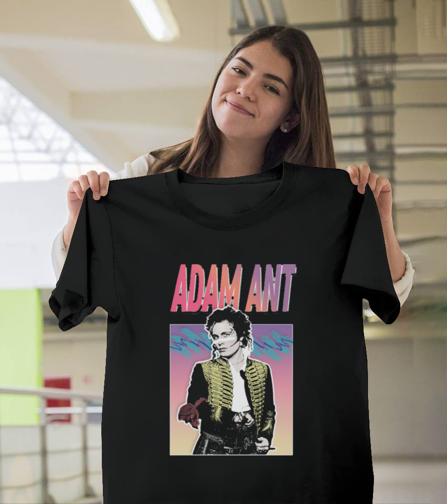 Adam Ant Vibrant Retro Style Portrait with Military Jacket T-Shirt