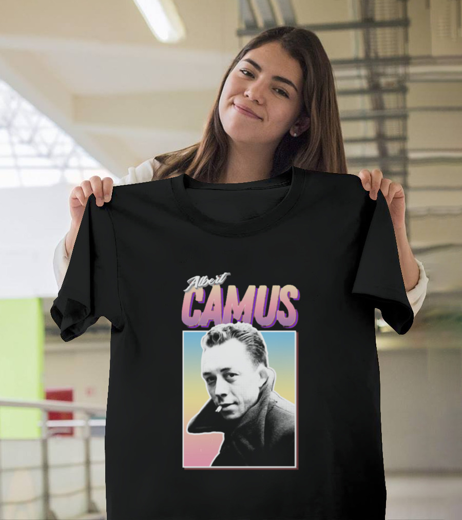 Albert Camus Retro Portrait Philosophy T-Shirt