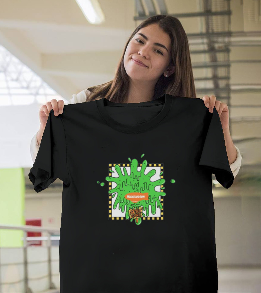 Nickelodeon Splat Zone Green Slime Checkerboard T-Shirt
