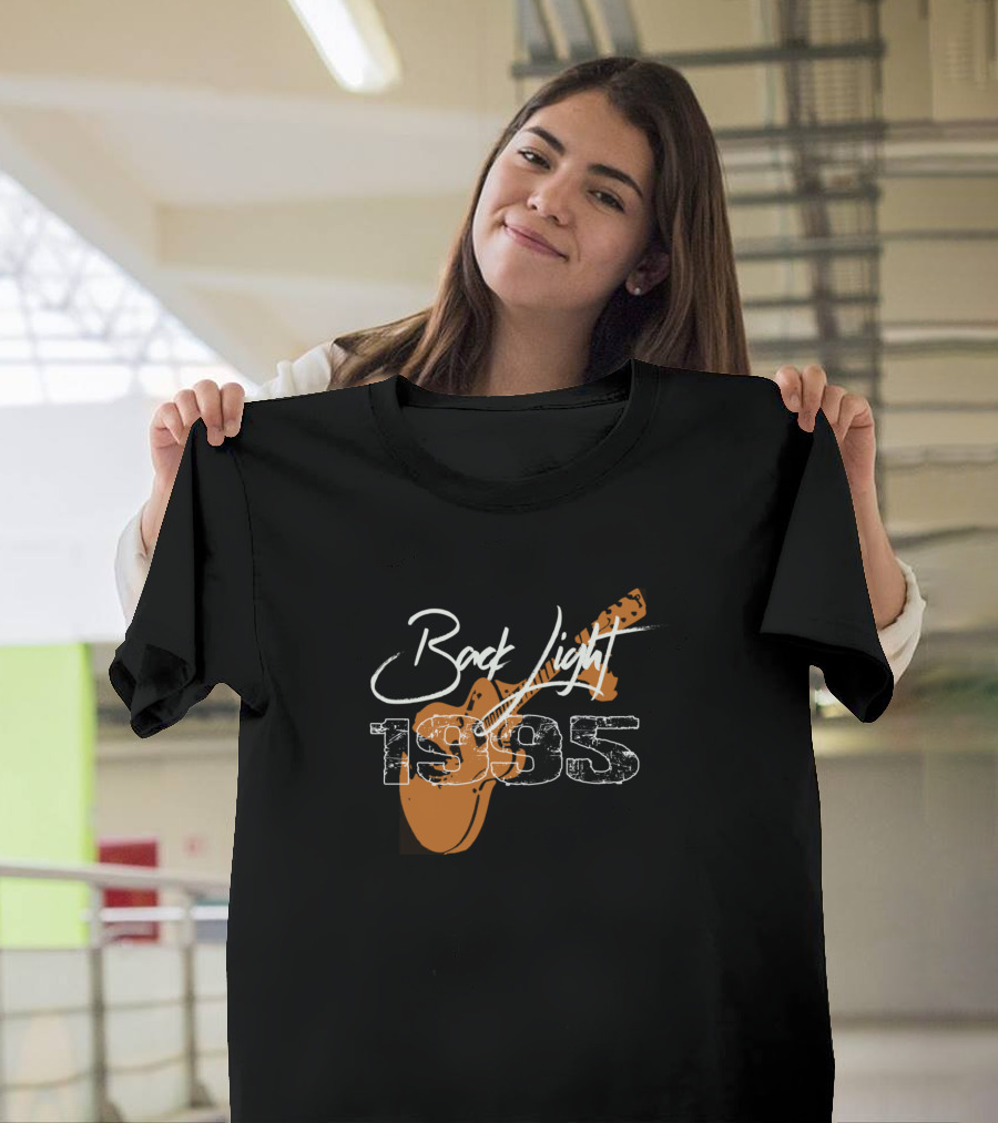 Back Light Distressed Rock Concert 1995 Guitar T-Shirt
