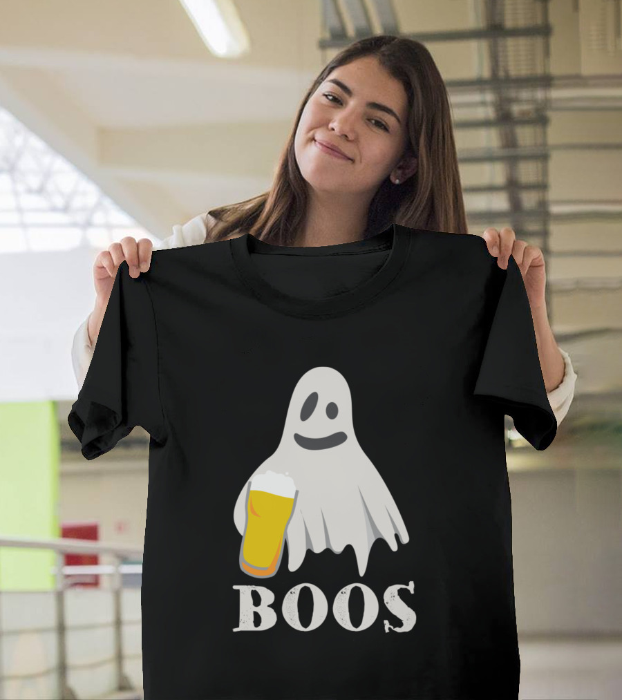 Ghost Holding Beer Boos T-Shirt