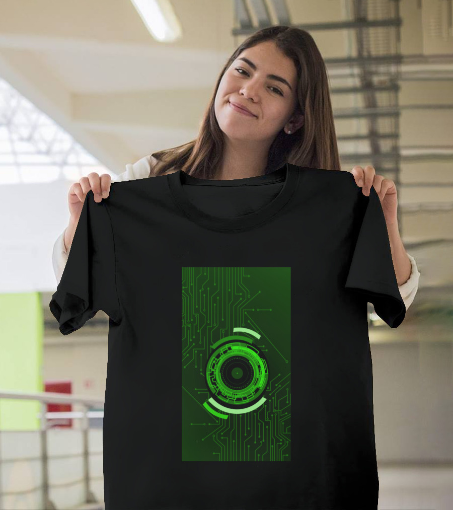 Circuit Board High Tech AI Green Cyber Future T-Shirt