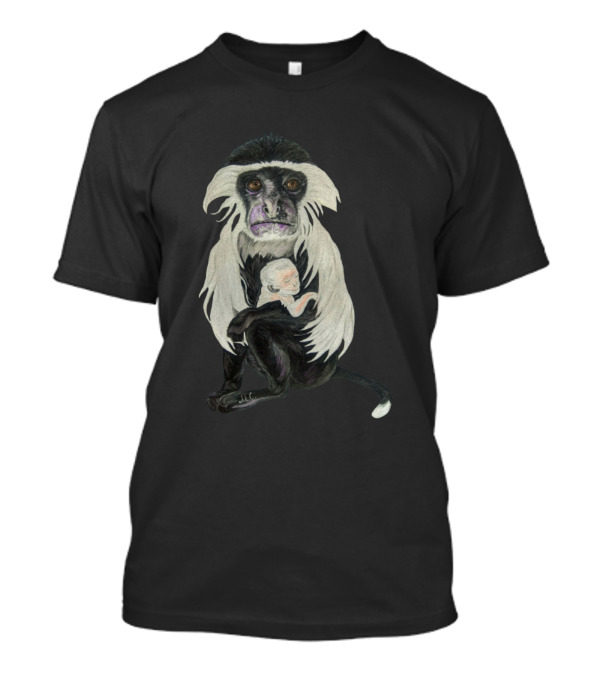 Colobus Holding Sleeping Baby Gently T-Shirt