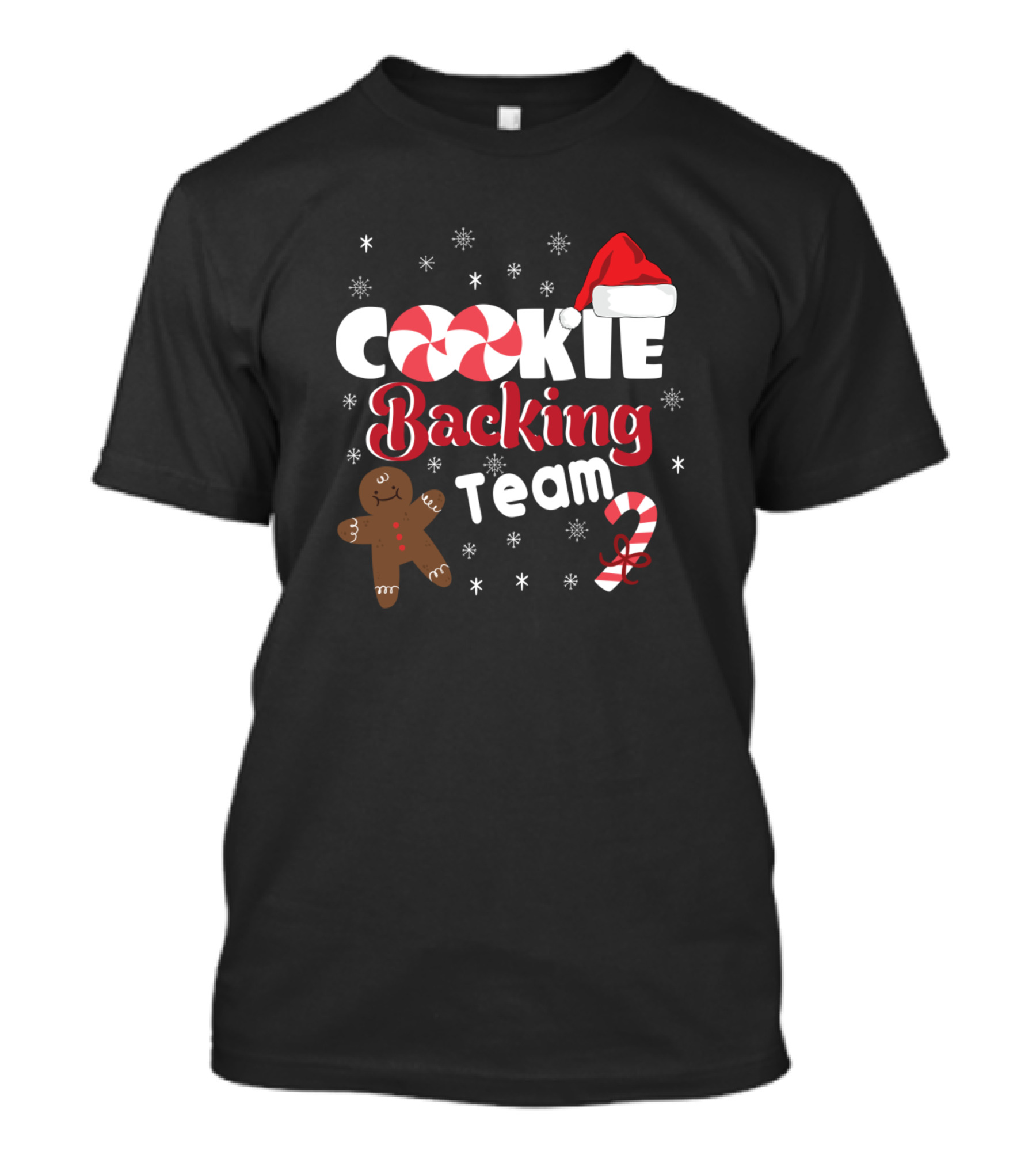 COOKIE BAKING TEAM CHRISTMAS PEPPERMINT CANDY CANE AND GINGERBREAD SNOWFLAKE T-Shirt