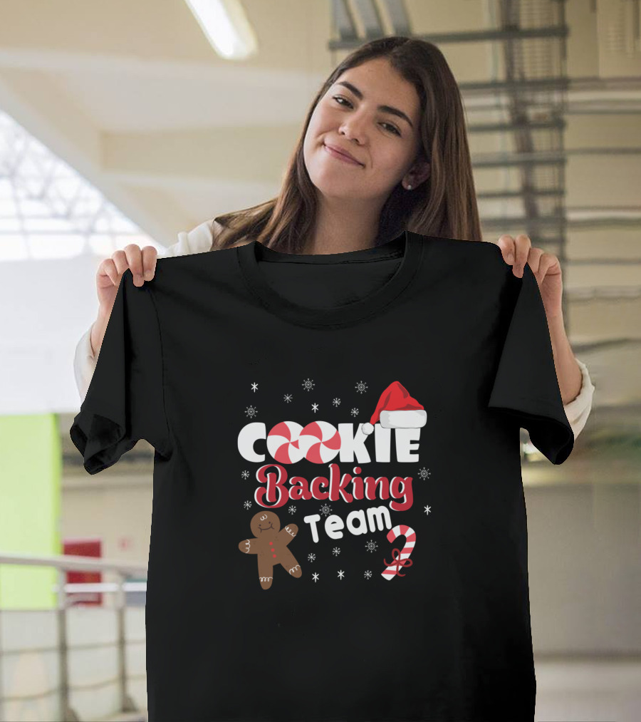 COOKIE BAKING TEAM CHRISTMAS PEPPERMINT CANDY CANE AND GINGERBREAD SNOWFLAKE T-Shirt