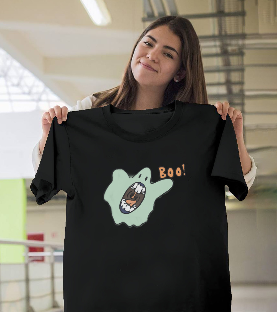 Boo Ghost Dude Halloween Scream T-Shirt