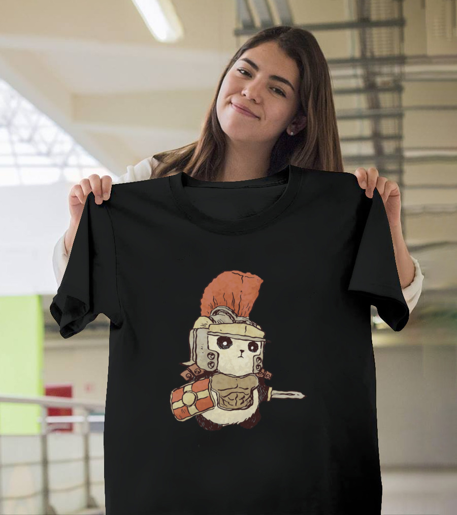 Gladiator Panda Roman Helmet Shield Sword Cute Warrior T-Shirt