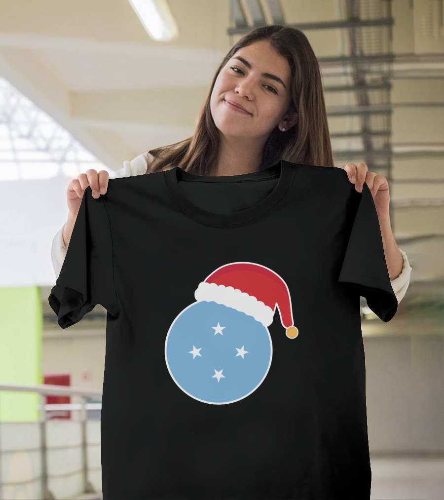 Christmas Micronesia Flag Santa Claus T-Shirt