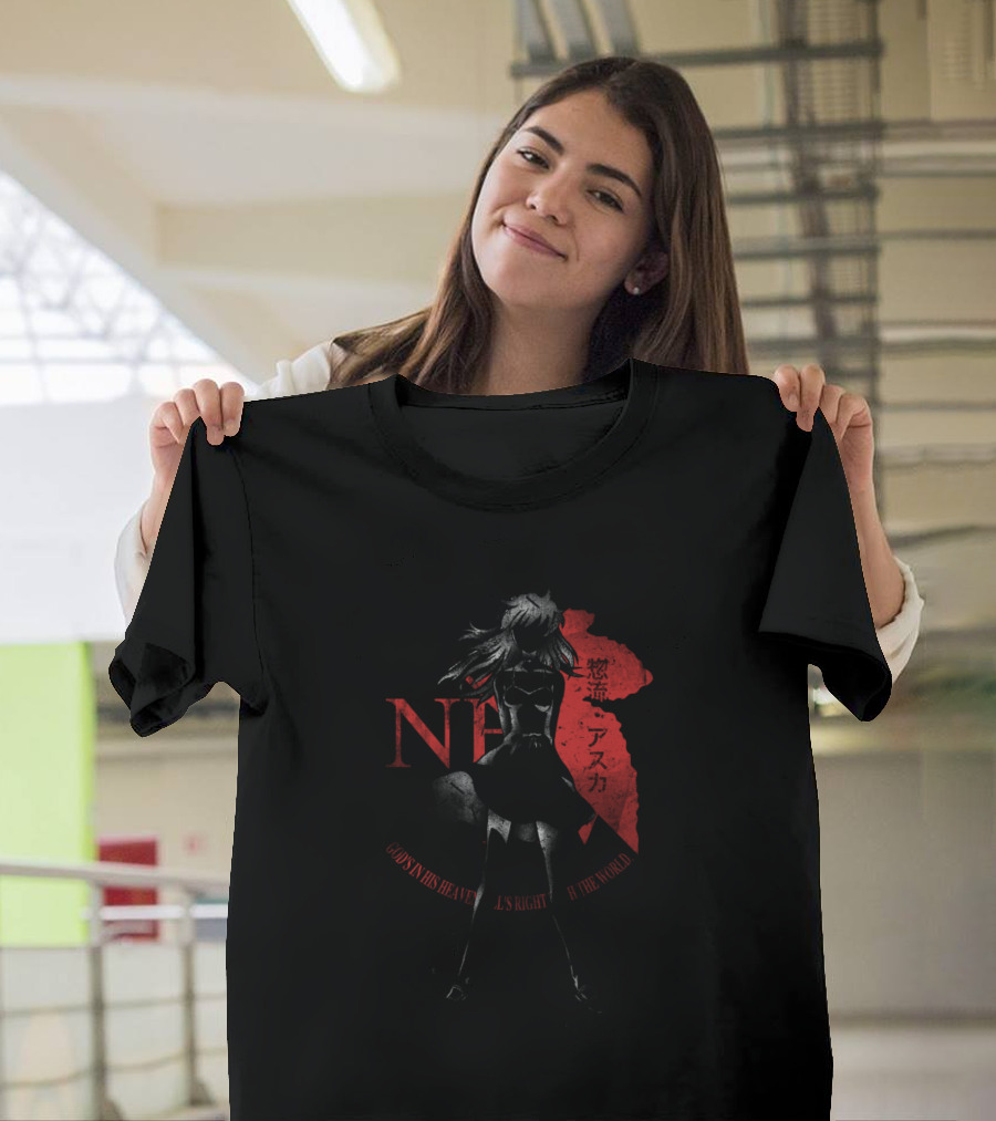 NEON Asuka Evangelion God's in His Heaven All's Right With the World T-Shirt