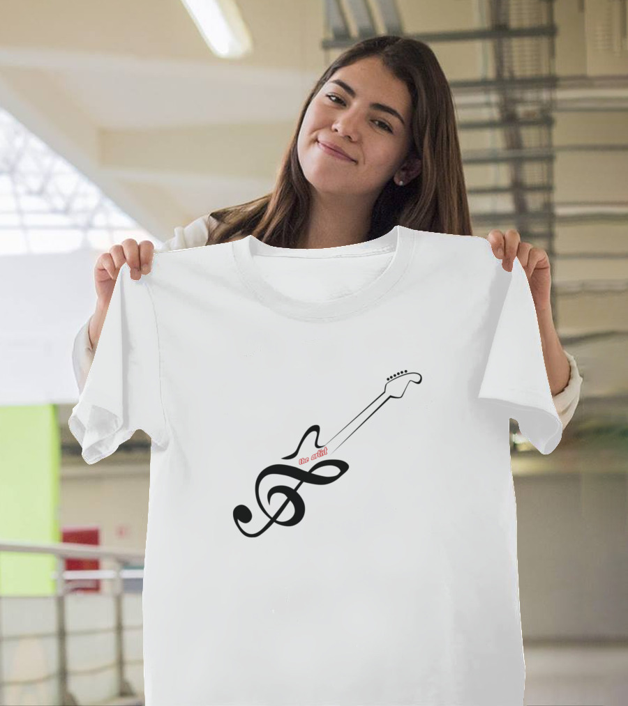 Crazy Music Guitar Treble Clef Fusion T-Shirt