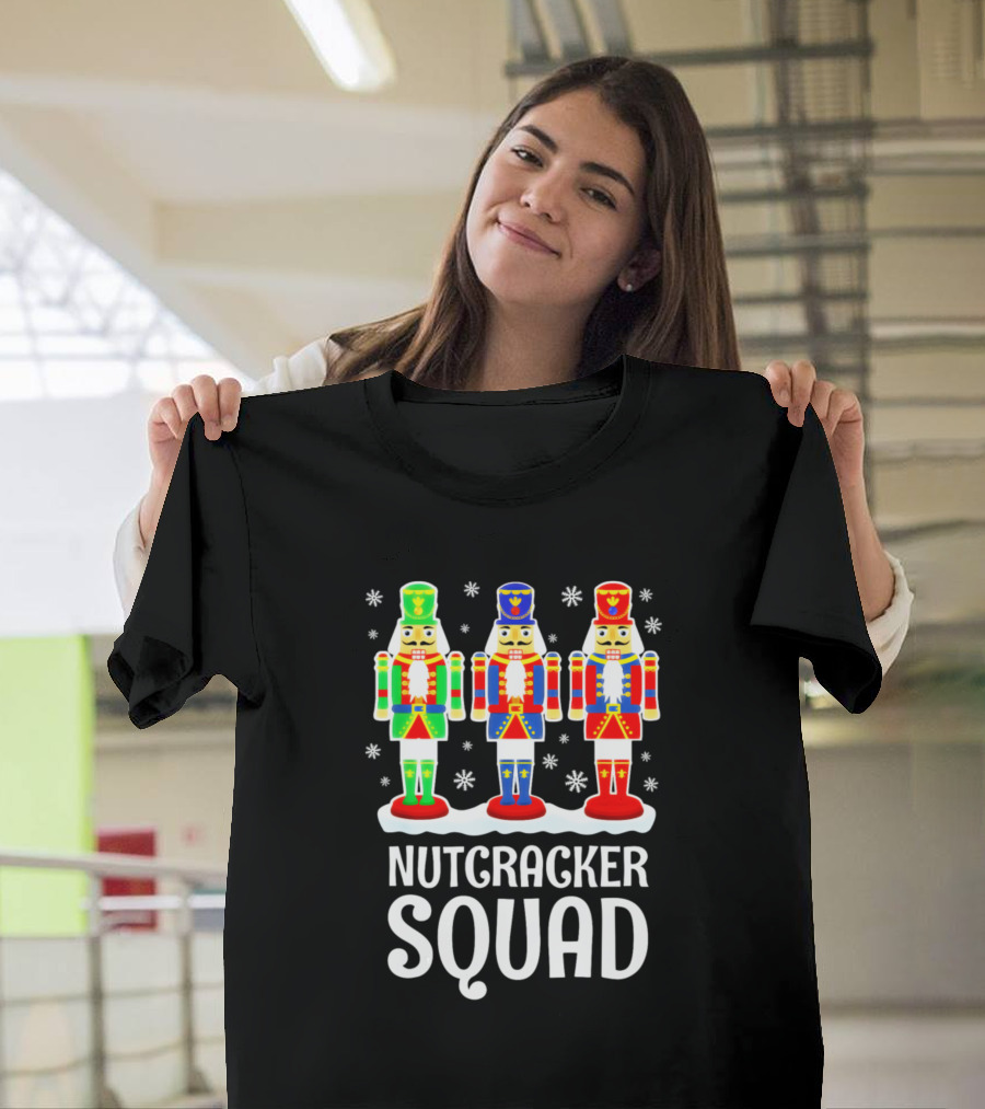 Nutcracker Squad Festive Color Trio Snowflakes T-Shirt