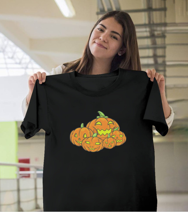 Pumpkin Friends Halloween Pumpkin Faces Group T-Shirt