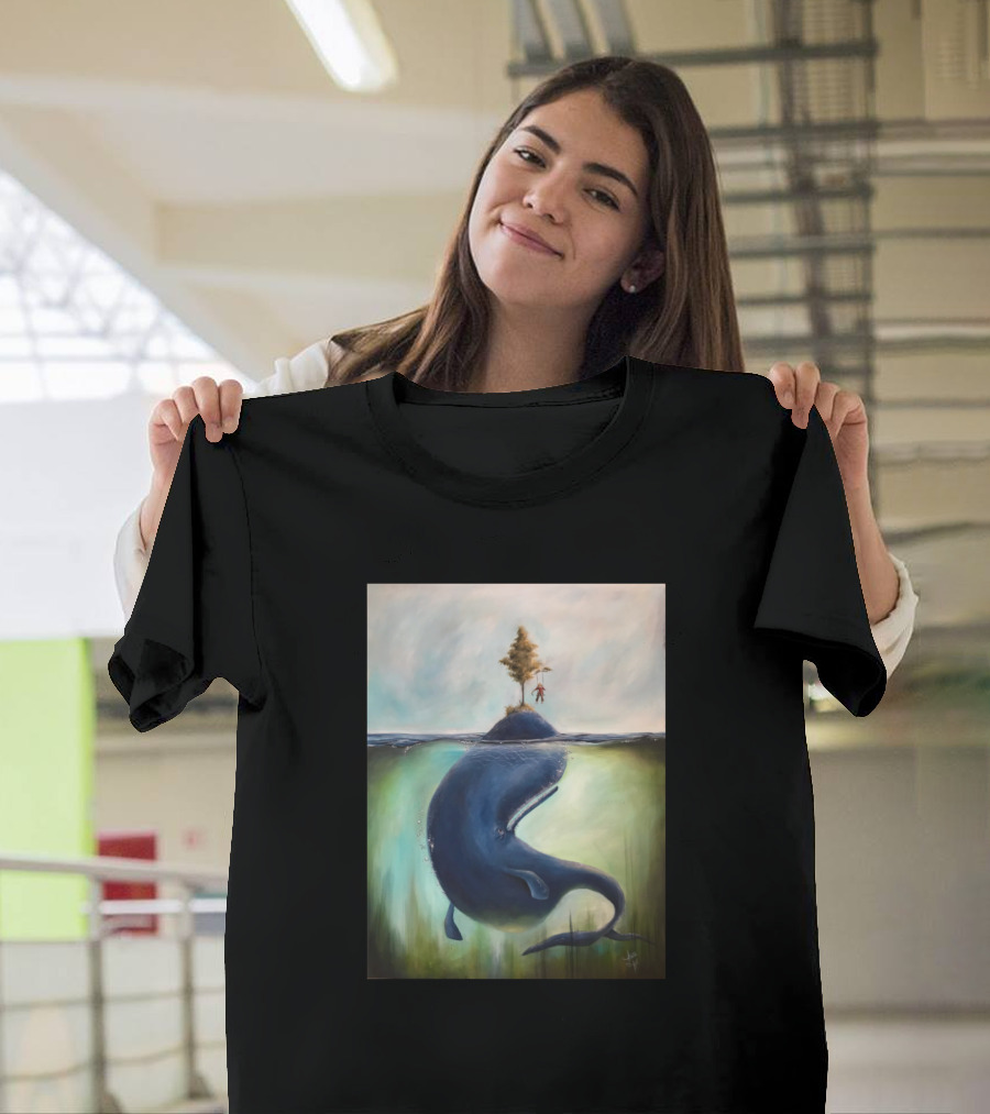 The Attentive Whale Island and Tree T-Shirt