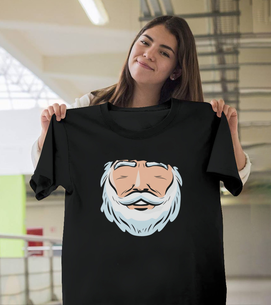 Christmas Face Santa Beard Mouth Holiday T-Shirt