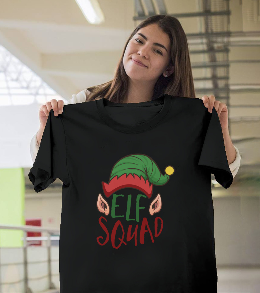 Elf Squad Funny Christmas Holiday Season Kids Youth Festive Party T-Shirt