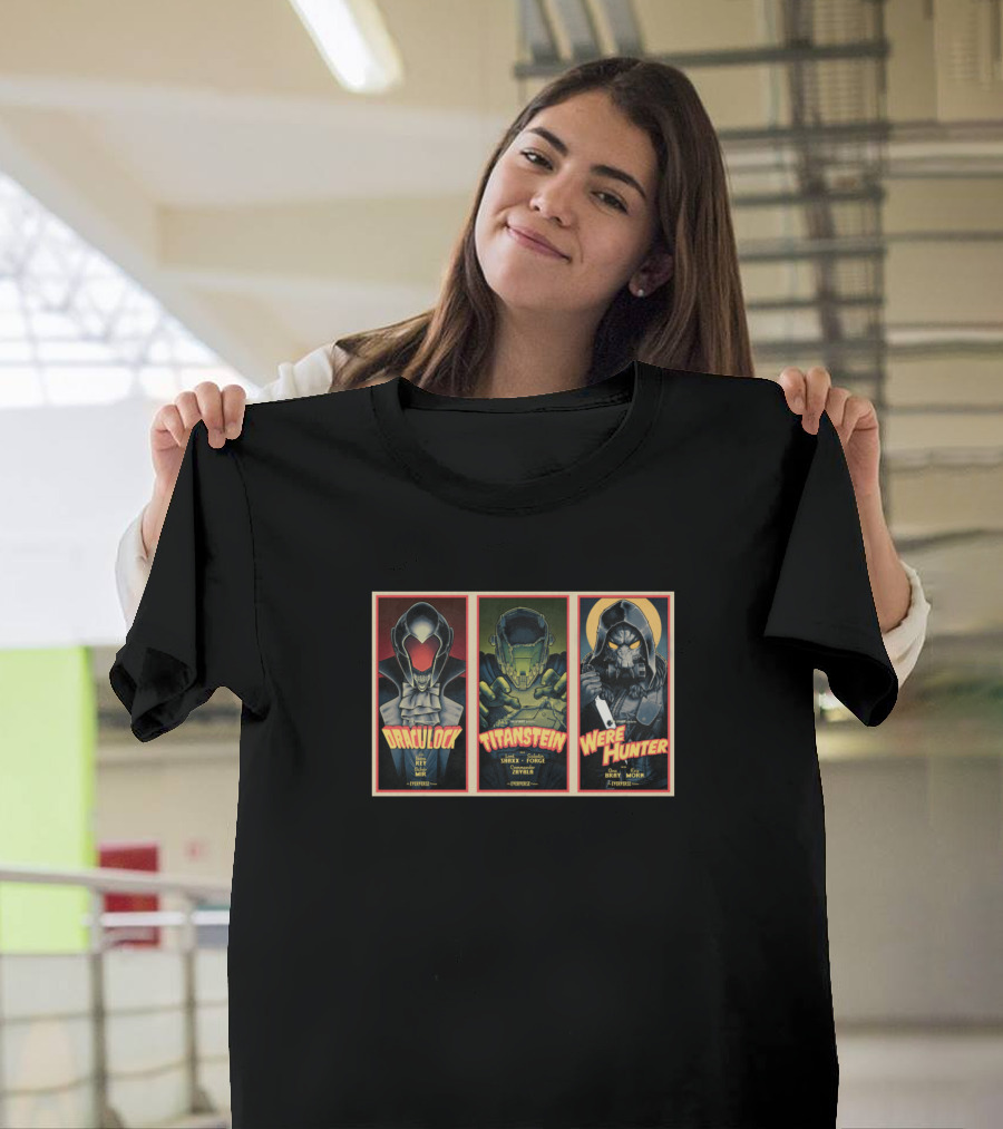 Festival Of The Lost Triple Feature Draculoc Titanstein Werehunter T-Shirt