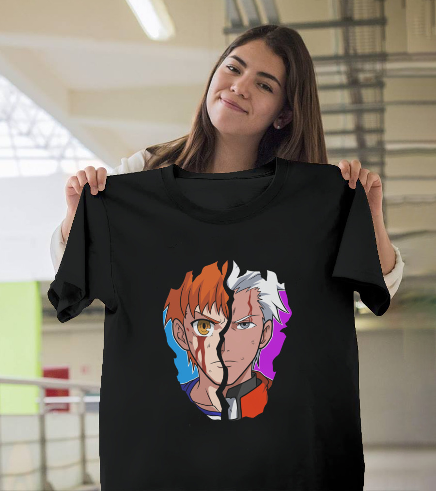 Emiya Archer Shirou Split Face Fate Stay Night T-Shirt