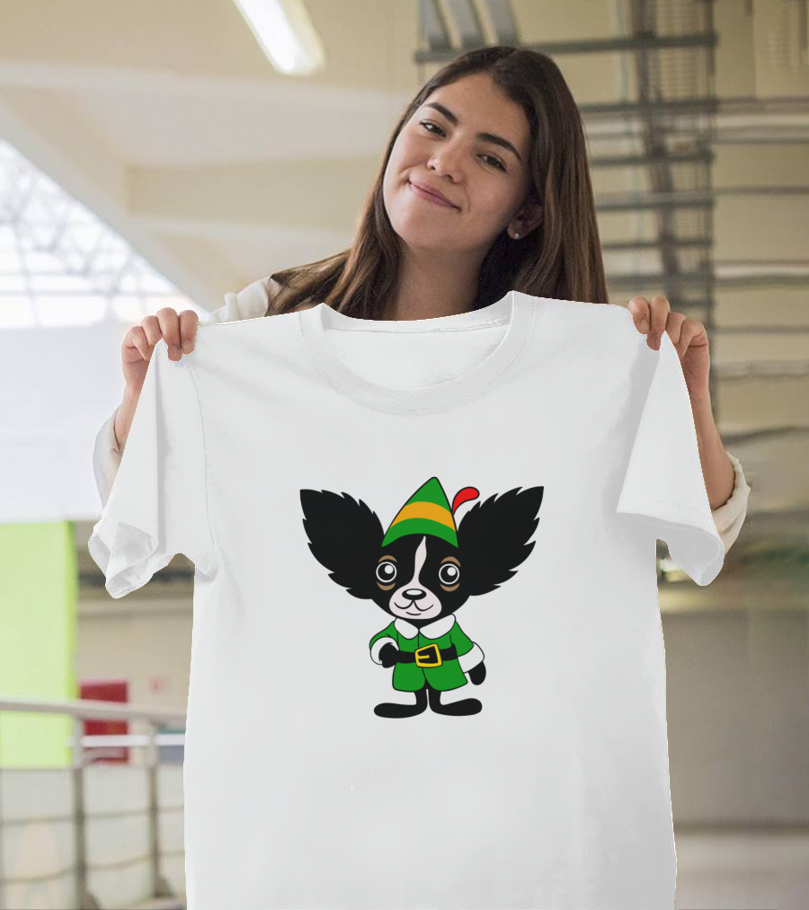 Hola Rico Elf Buddy Dog in Green Costume T-Shirt