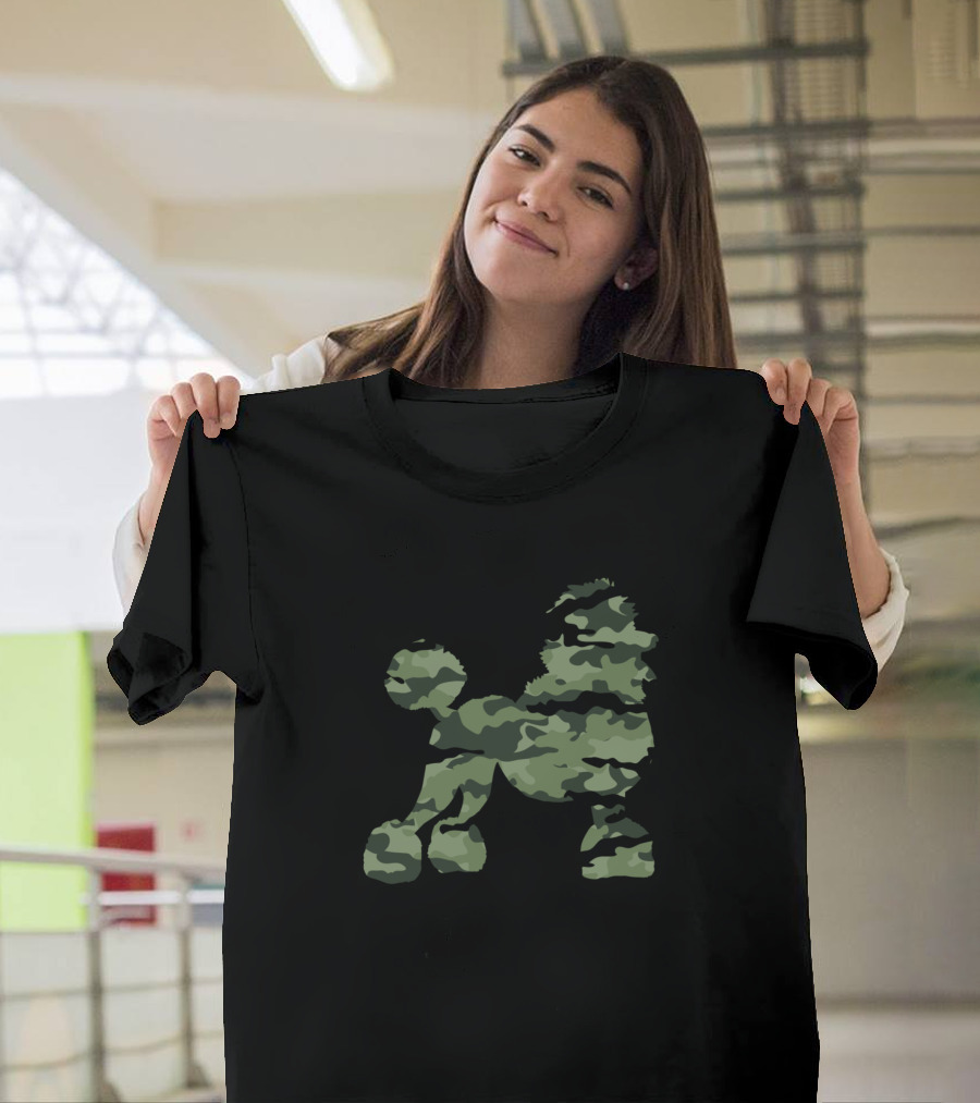 Poodle Camo Camouflage Military T-Shirt