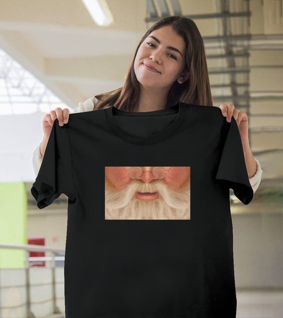 Santa Claus Face Glasses and Beard T-Shirt