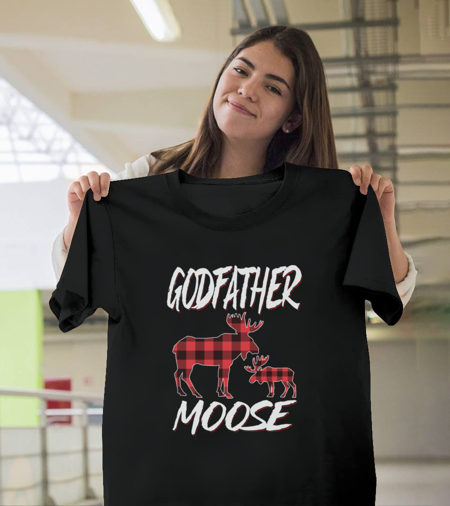 Godfather Moose Red Plaid T-Shirt