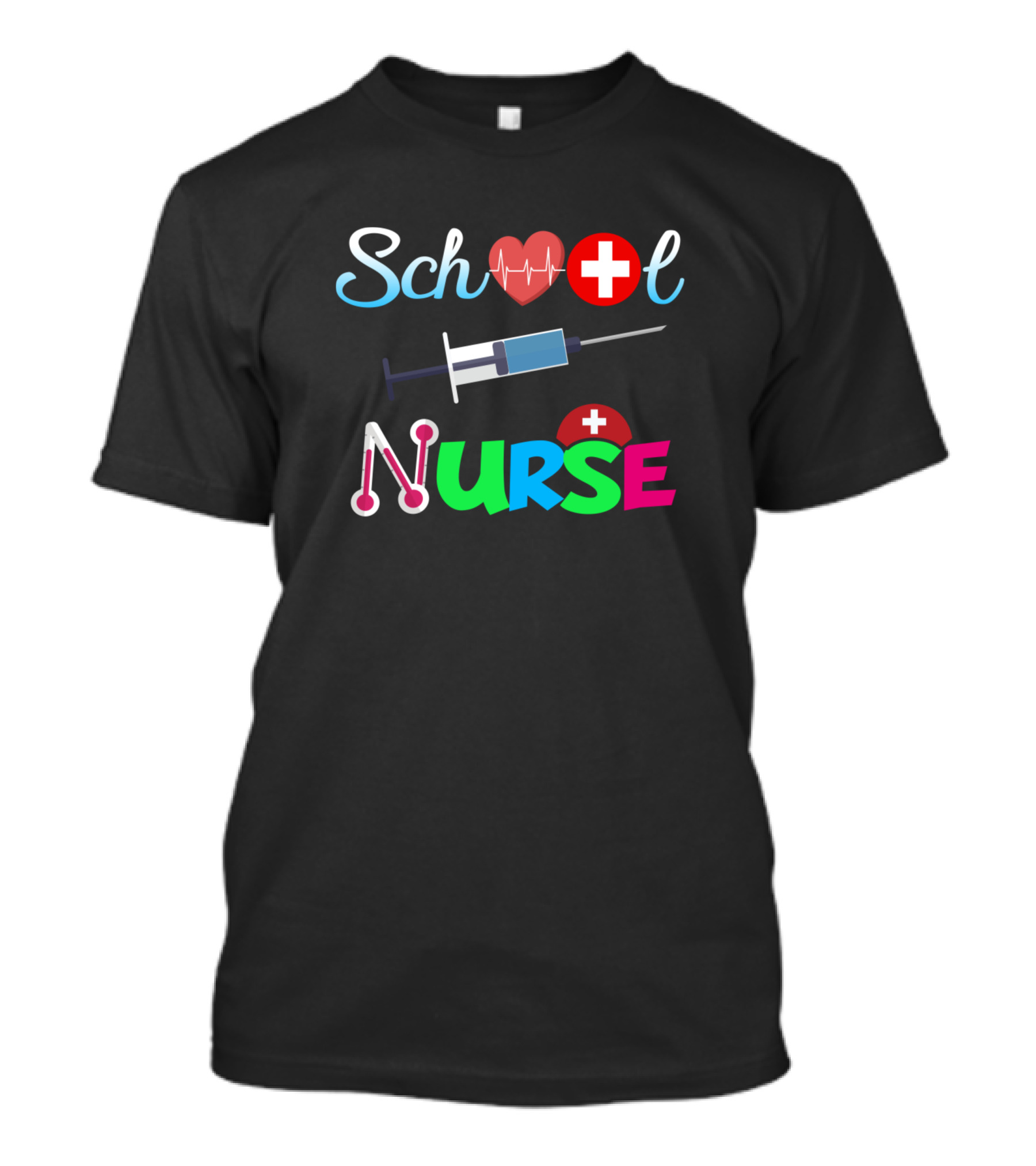 School Nurse Heartbeat Love Medical Symbols T-Shirt