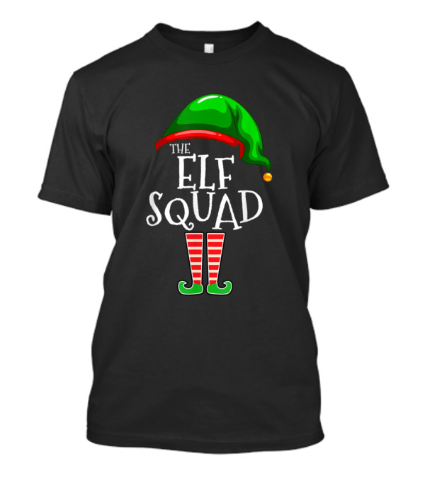 The Elf Squad Christmas Hat And Striped Socks T-Shirt