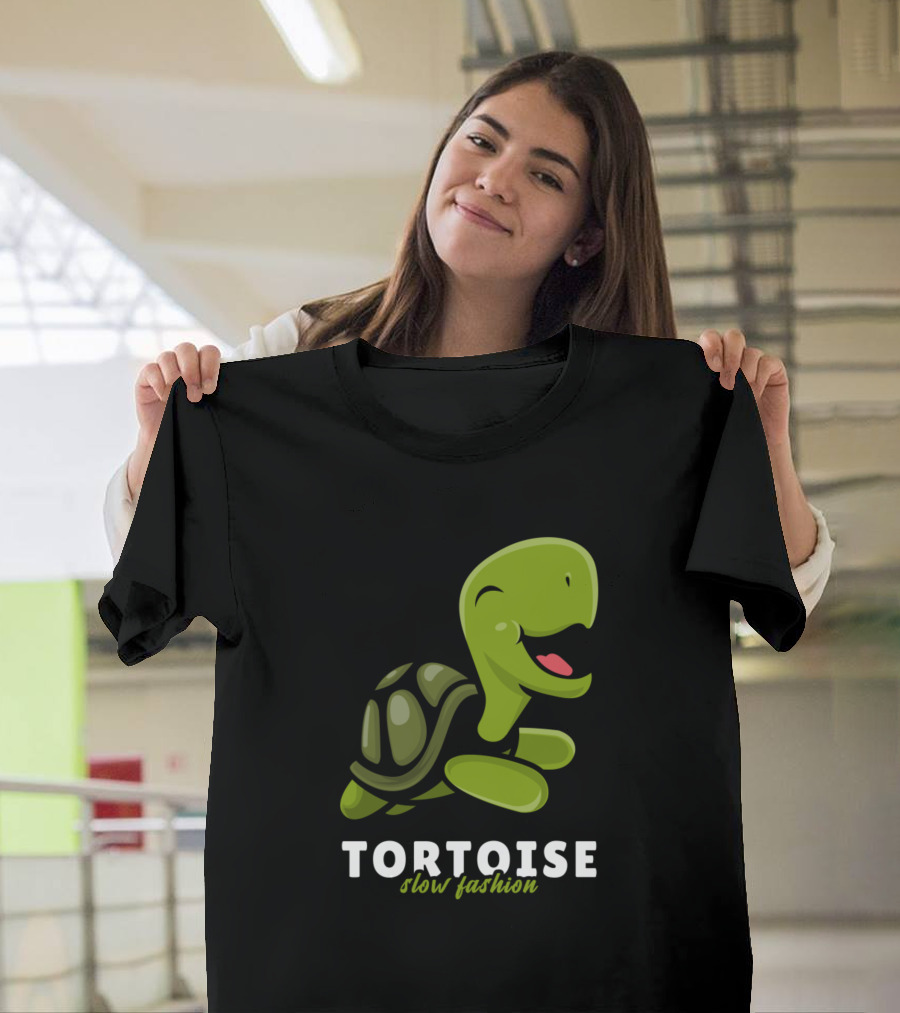 Tortoise Slow Fashion Happy Green Cartoon T-Shirt