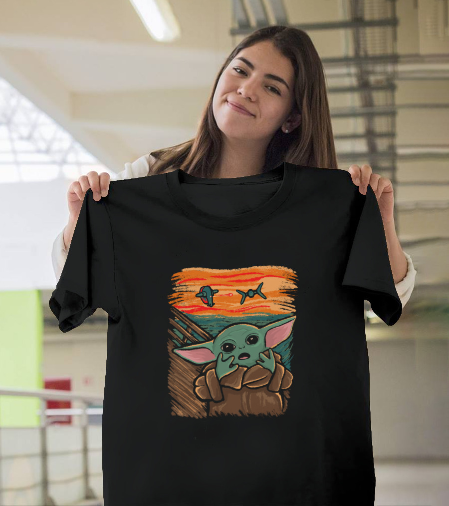 The Baby Munch Cute Edvard Munch The Scream Kawaii Grogu T-Shirt