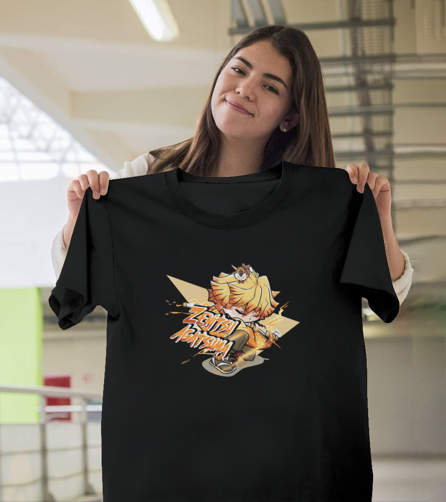 Zenitsu Agatsuma Lightning Anime Character T-Shirt