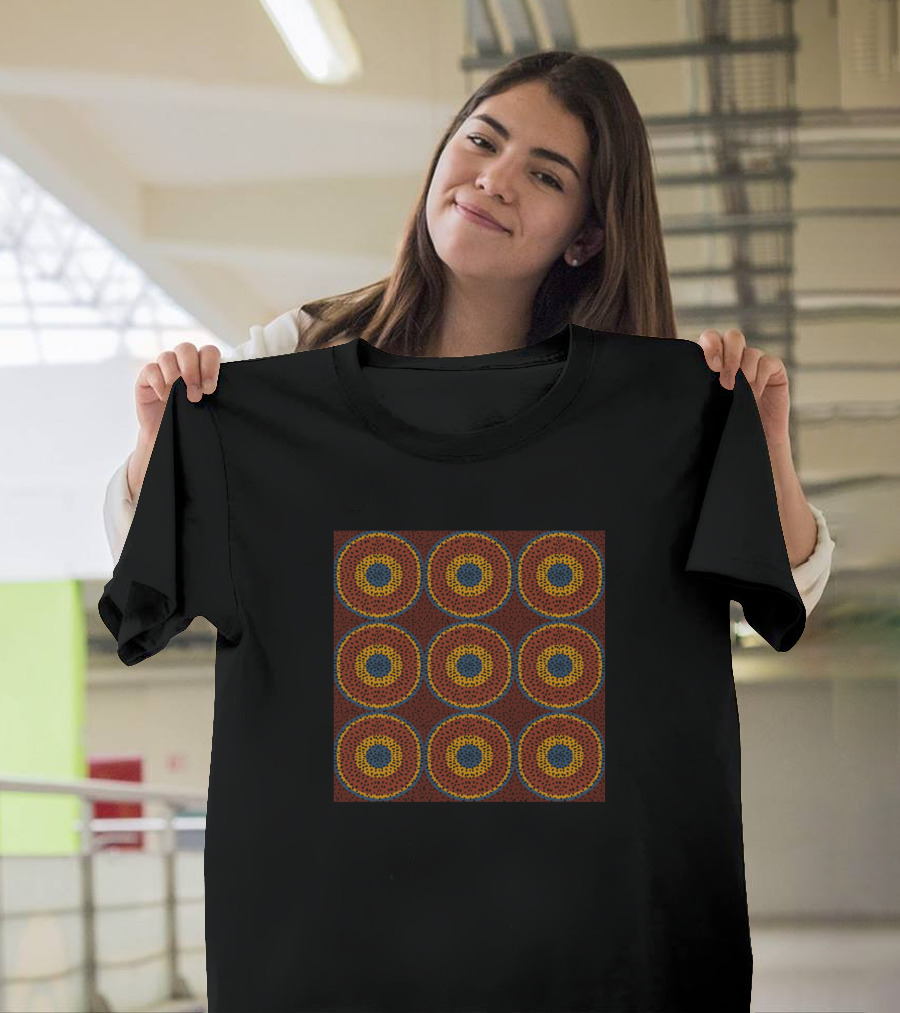 African Decorative Red and Yellow Circles T-Shirt